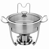 Chafing Serving Dish w/ Glass Lid 3 Quart in Stainless by MIU France