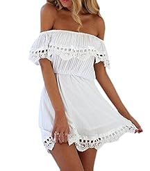 Sexy Spring Summer Off the Shoulder Lace Cotton/Polyester Wedding Dress 