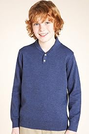 Pure Cotton Shawl Collar Plain Jumper