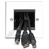 Labgear Cable Entry/Exit BRUSH Faceplate for Wall Outlet - Single Gang