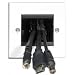 Labgear Cable Entry/Exit BRUSH Faceplate for Wall Outlet - Single Gang