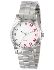 Haurex Italy Womens 7A505DPS Diamond-Accented Mini City Stainless Steel Bracelet Watch