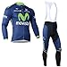 2014 Outdoor Sports Pro Team Men's Long Sleeve Movistar Cycling Jersey and Bib Pants Set