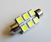 37mm High Power 6 SMD LED Festoon Dome Bulb White 12 Volt DC