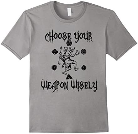 Men's Choose Your Weapon Wisely Dice T-Shirt Medium Slate