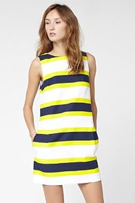 Sleeveless Bold Stripe Drop Waist Dress