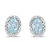 14K White Gold Oval Aquamarine and Diamond Earrings (3/4ct TGW)