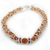 Gorgeous and Colorful Semi-Precious Stone 16 Necklace with Sterling Silver Rhodium Plated Toggle Lock
