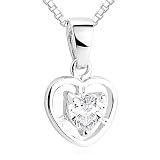 Heart Cut White Cz Pendant Necklace Sterling Silver