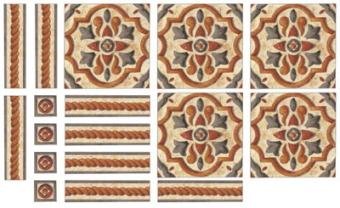 Mediterranean Tile Rub On Transfer Mural/Wall 