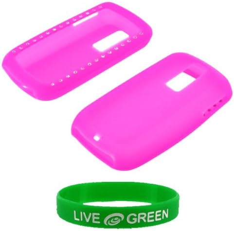 Magenta with Rhinestones Silicone Skin Case for HTC myTouch 3G Magic Phone, T-Mobile