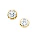 14K Yellow Gold 4 MM Cubic Zirconia Children's Earring Studs