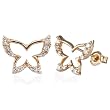 Dancing Butterfly 18k Rose Gold Stud Earrings - Dahlia Classic Collection