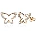Dancing Butterfly 18k Rose Gold Stud Earrings - Dahlia Classic Collection