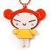 Orange Plastic Japanese Girl Pendat