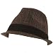 Plaid Tweed Short Brim Fedora Trilby Hat Burgundy Large Extra Large