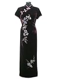 Burgundy silk velvet flower embroidery dress