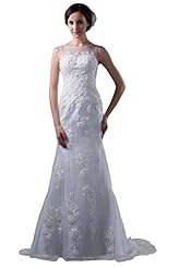 A-line Beaded Sequined Applique Jeweled Tulle Wedding Dress  with a Court Train 