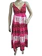 Peasant Long Maxi Rose Pink Tie Dye Sundress