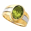 14K Two-Tone Gold Peridot Ring