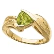 Trillion Cut Peridot Ring