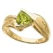 14K Yellow Gold Trillion Cut Peridot Ring