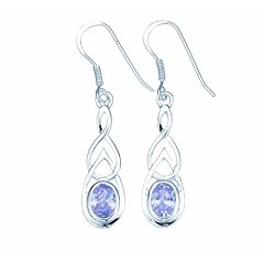 TF keltischer Glitter-Ohrhaenger in lila, Sterling-Silber 925