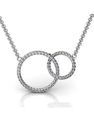 14KT White Gold Two circles linking together. What could be more romantic? The diamond Love Links necklace is as beautiful as it is timeless. 1/3 CTW