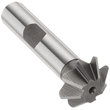 Niagara Cutter CH126 Single Angle Shank Type Chamfering Cutter, High Speed Steel, Uncoated (Bright), Weldon Shank, 45 Degree Angle, 1/2" Cutter Diameter, 8 Tooth, 1/8" Width