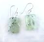 Cushion Cut Prehnite and Sterling Silver Earrings