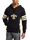 NFL Men's New Orleans Saints Passing Game II Long Sleeve Hooded Fleece Pullover (Black/Gold/White, Medium)