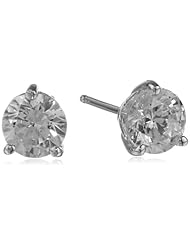 Sterling Silver Swarovski Zirconia 2 cttw 3 Stud Earrings