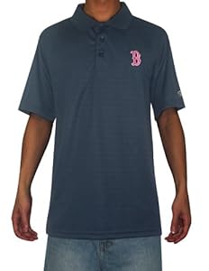 Mens MLB Boston Red Sox Baseball Athletic Short Sleeve Polo Shirt 2XL Dark Blue