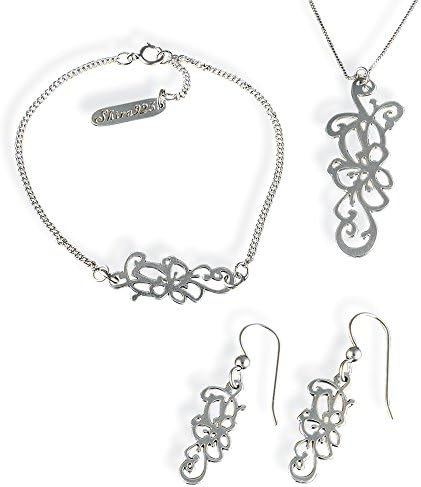 Rose of Sharon Jewelry Set - Bracelet, Earrings, and Necklace