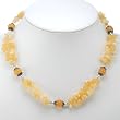 Handmade Golden Yellow Agate Necklace With Antiqued Silver Accents