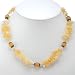 EXP Handmade Golden Yellow Agate Necklace With Antiqued Silver Accents