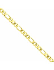 Genuine 14K Yellow Gold 10mm Flat Figaro Chain 24 Inches 100% Satisfaction Guaranteed.