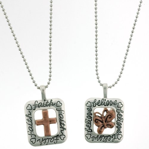 Pair of Copper and Silver Pendant Necklaces -