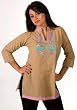 Cotton Kurti / Tunic with embroidery work and contrast collar