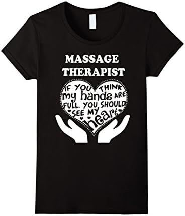 Women's massage therapist gifts shirt-If my hand are full see heart XL Black