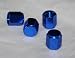 Anodized Aluminum Alloy Valve Stem Cap 4 pack Set Blue
