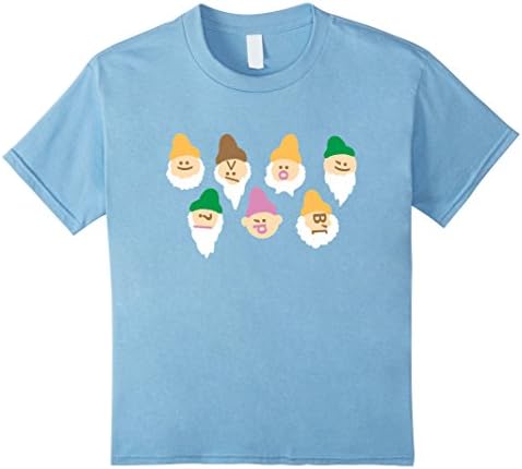 Kids Seven Emoticons | Snow White | Princess | Dwarf | Shirt 6 Baby Blue