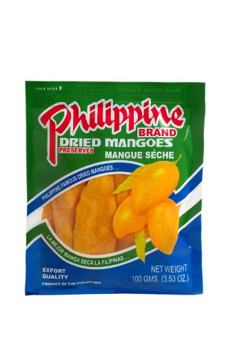 Philippine Brand Dried Mangoes, 3.53-Ounce Bags (Pack of 25)