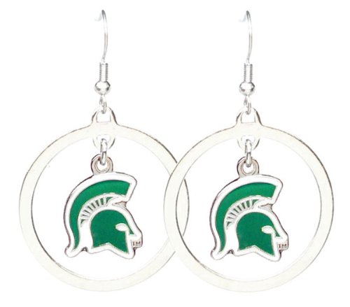 Michigan State Spartans - NCAA Floating Logo Hoop Earrings