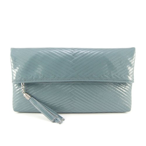 Cole Haan Laury Mermaid Patent Leather Convertible Foldover Clutch Handbag