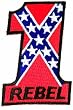 Rebel #1 Embroidered Patch Confederate Flag Iron-On Number One Emblem