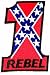 Rebel #1 Embroidered Patch Confederate Flag Iron-On Number One Emblem