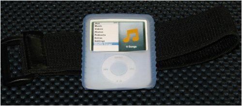iPod Nano 3rd Generation Silicone Case + Sports Exercise Armbrand - BLUE