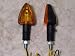 Turn Signals - Amber Lenses, Black Base - Universal Motorcycle Lights - Honda CBR 600rr 1000rr, Suzuki GSXR 600 750 1000, Yamaha YZF R1 R6, Kawasaki Ninja ZX6r ZX9r ZX10r ZX12r ZX14