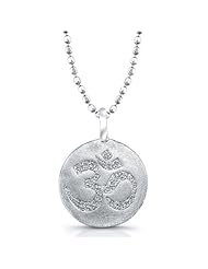 Victoria Kay 1/10ct White Diamond Pave Om Pendant in Sterling Silver (JK, I2-I3) 18"